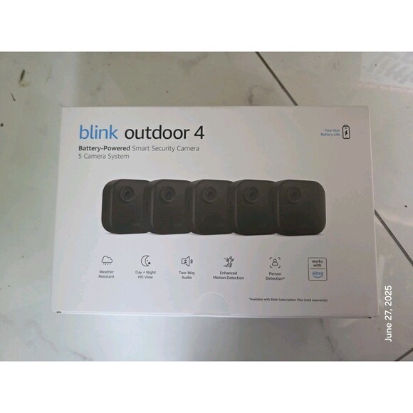 2024 Blink Outdoor 4 (4th Gen) 5 Camera Wireless HD Home Security System Kit NEW